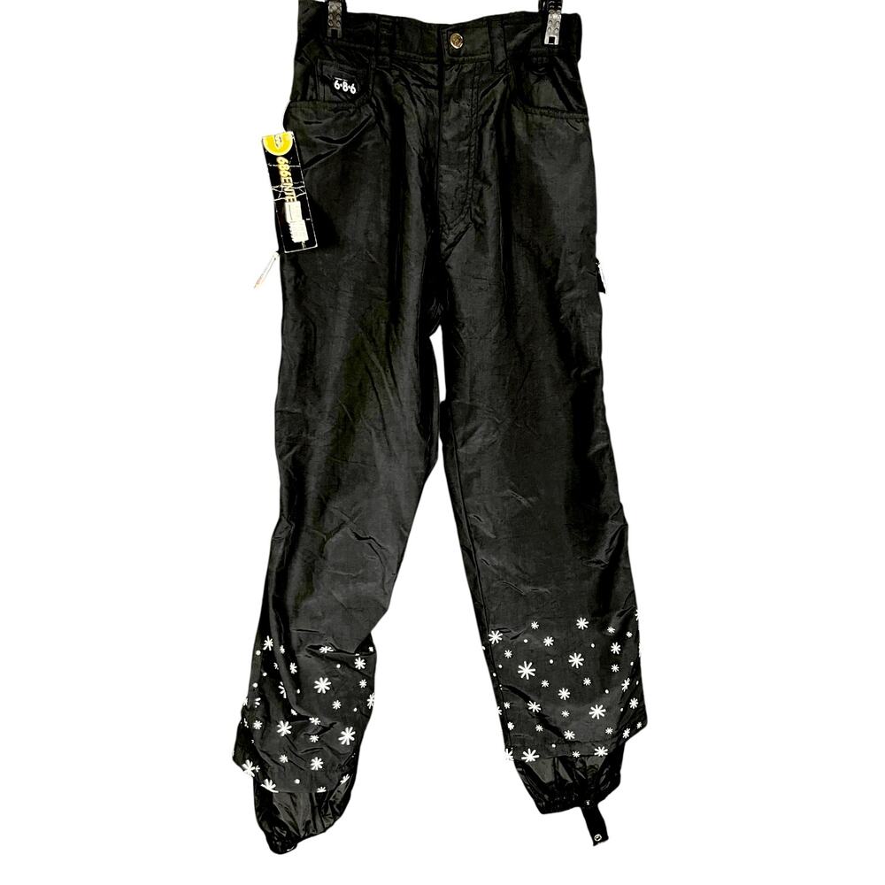 NWT 686 Enterprises Black Snowboarding Pants - Size M - 90s Deadstock